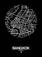 Bangkok Street Map Black Fine Art Print