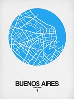 Buenos Aires Street Map Blue Fine Art Print