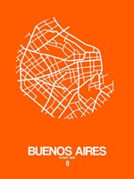 Buenos Aires Street Map Orange Fine Art Print