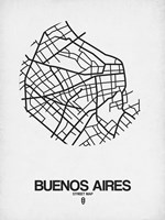 Buenos Aires Street Map White Fine Art Print