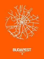 Budapest Street Map Orange Fine Art Print