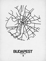 Budapest Street Map White Fine Art Print
