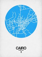 Cairo Street Map Blue Fine Art Print