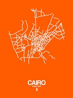 Cairo Street Map Orange Fine Art Print