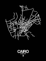 Cairo Street Map Black Fine Art Print