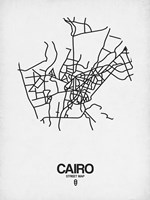 Cairo Street Map White Fine Art Print