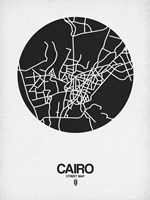 Cairo Street Map Black on White Fine Art Print