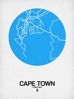 Cape Town Street Map Blue Fine Art Print