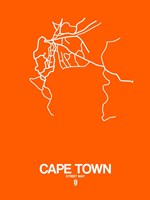 Cape Town Street Map Orange Fine Art Print