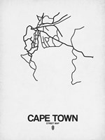 Cape Town Street Map White Fine Art Print