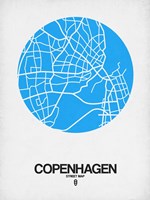 Copenhagen Street Map Blue Fine Art Print