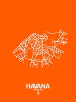 Havana Street Map Orange Fine Art Print
