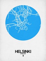 Helsinki Street Map Blue Fine Art Print
