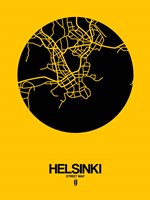 Helsinki Street Map Yellow Fine Art Print