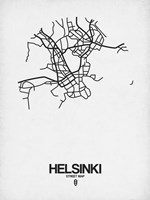 Helsinki Street Map White Fine Art Print