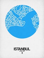 Istanbul Street Map Blue Fine Art Print