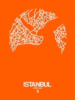 Istanbul Street Map Orange Fine Art Print