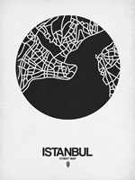 Istanbul Street Map Black on White Fine Art Print