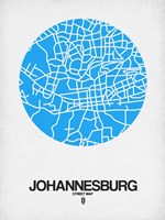 Johannesburg Street Map Blue Fine Art Print