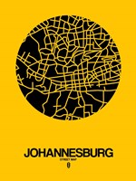 Johannesburg Street Map Yellow Fine Art Print