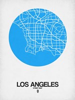 Los Angeles Street Map Blue Fine Art Print