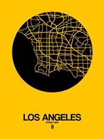 Los Angeles Street Map Yellow Fine Art Print