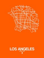Los Angeles Street Map Orange Fine Art Print