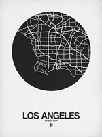Los Angeles Street Map Black on White Fine Art Print