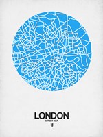 London Street Map Blue Fine Art Print