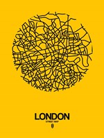 London Street Map Yellow Fine Art Print