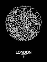 London Street Map Black Fine Art Print