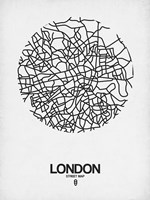 London Street Map White Fine Art Print