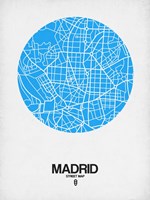 Madrid Street Map Blue Fine Art Print