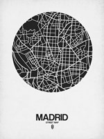 Madrid Street Map Black on White Fine Art Print
