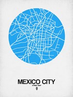 Mexico City Street Map Blue Fine Art Print