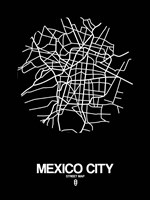 Mexico City Street Map Black Fine Art Print