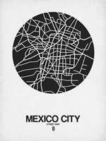 Mexico City Street Map Black on White Fine Art Print