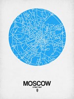 Moscow Street Map Blue Fine Art Print