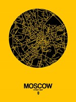 Moscow Street Map Yellow Fine Art Print