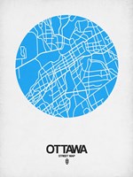 Ottawa Street Map Blue Fine Art Print
