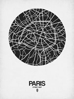 Paris Street Map Black on White Fine Art Print