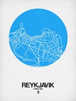Reykjavik Street Map Blue Fine Art Print