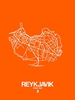 Reykjavik Street Map Orange Fine Art Print