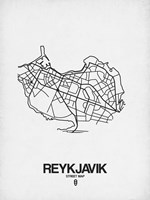 Reykjavik Street Map White Fine Art Print