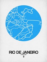 Rio de Janeiro Street Map Blue Fine Art Print