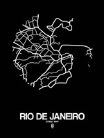 Rio de Janeiro Street Map Black Fine Art Print