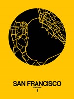 San Francisco Street Map Yellow Fine Art Print