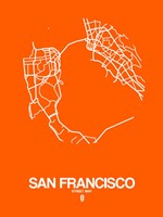 San Francisco Street Map Orange Fine Art Print