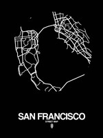 San Francisco Street Map Black Fine Art Print