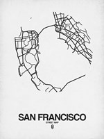 San Francisco Street Map White Fine Art Print